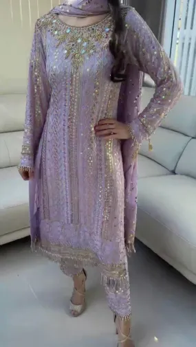 Mauve Magic Premium Designer Pakistani Style Ready-to-Wear Set