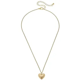 Mckenna Delicate Heart Necklace in Worn Gol