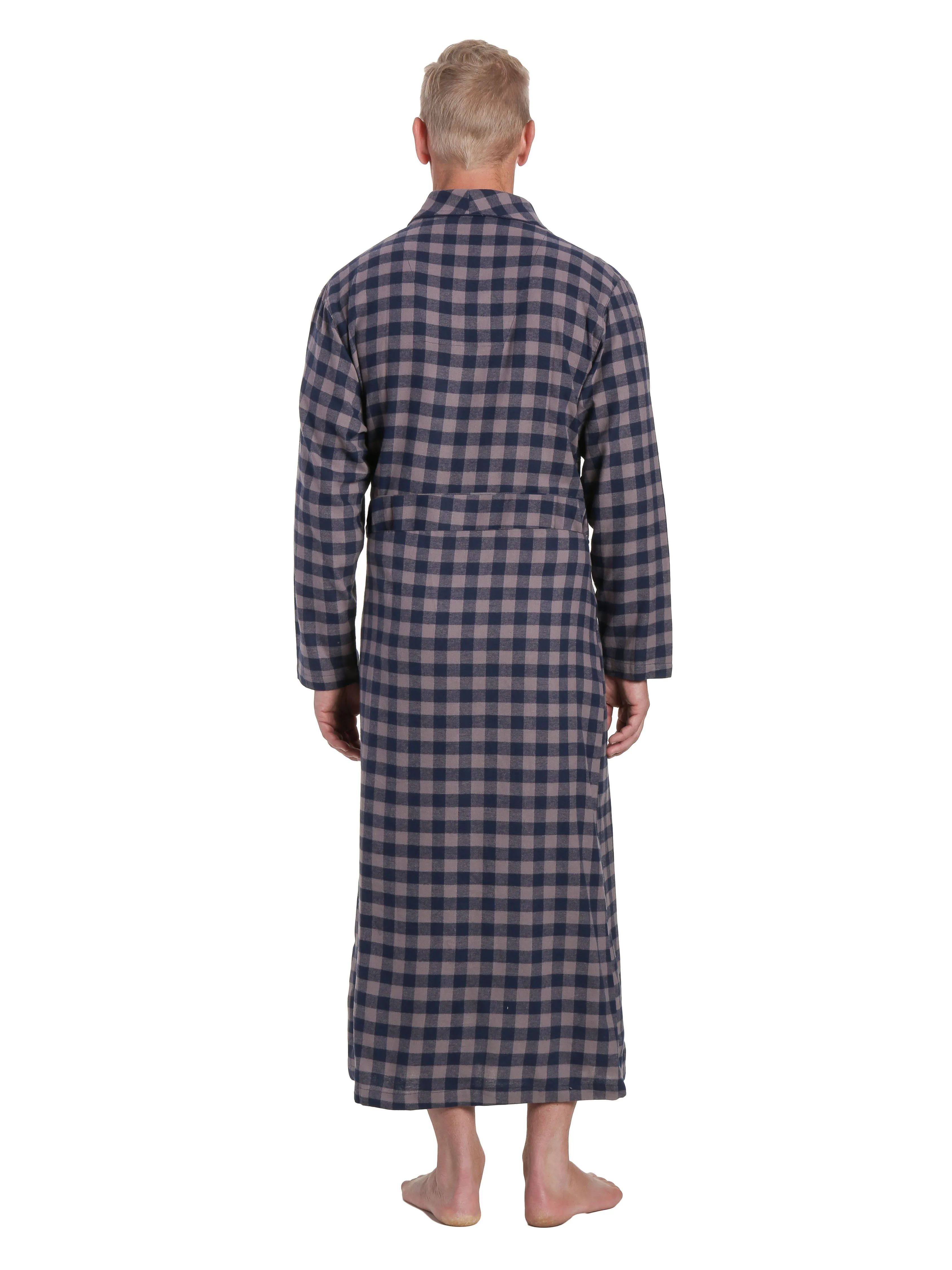 Men's 100% Cotton Flannel Long Robe