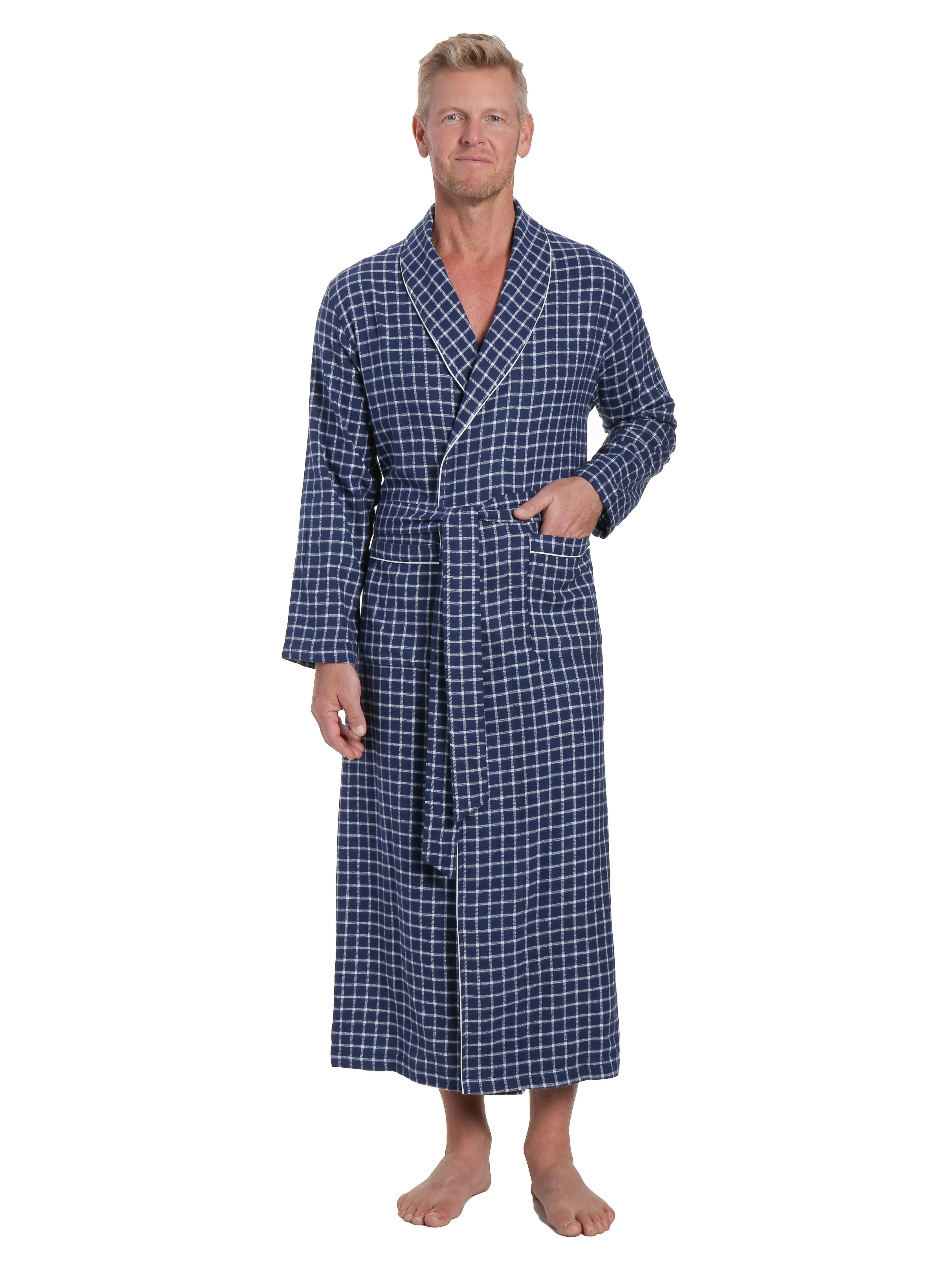 Men's 100% Cotton Flannel Long Robe