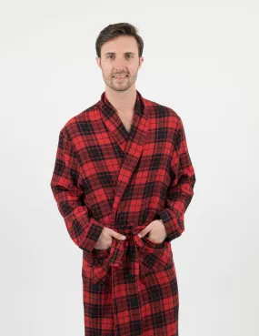 Men's Plaid & Print Flannel Robe