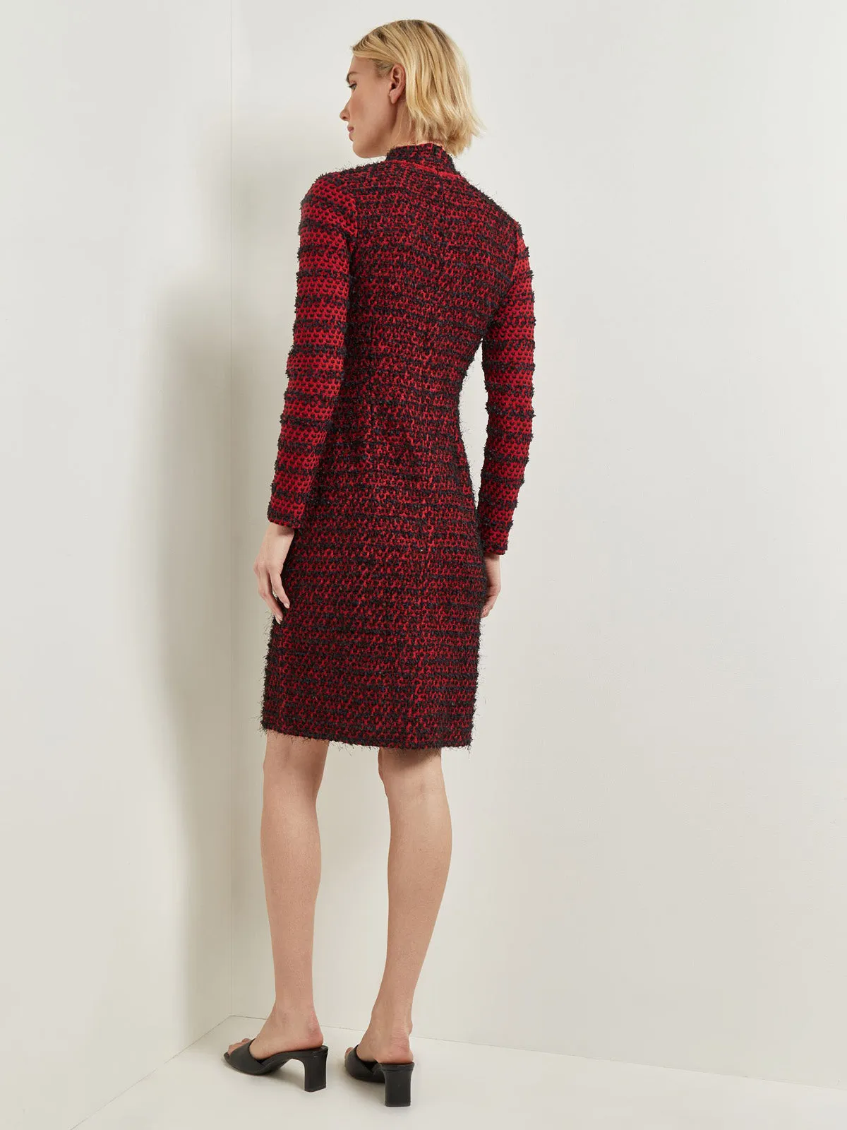 Modern Fit Two-Tone Eyelash Knit Sheath Dress