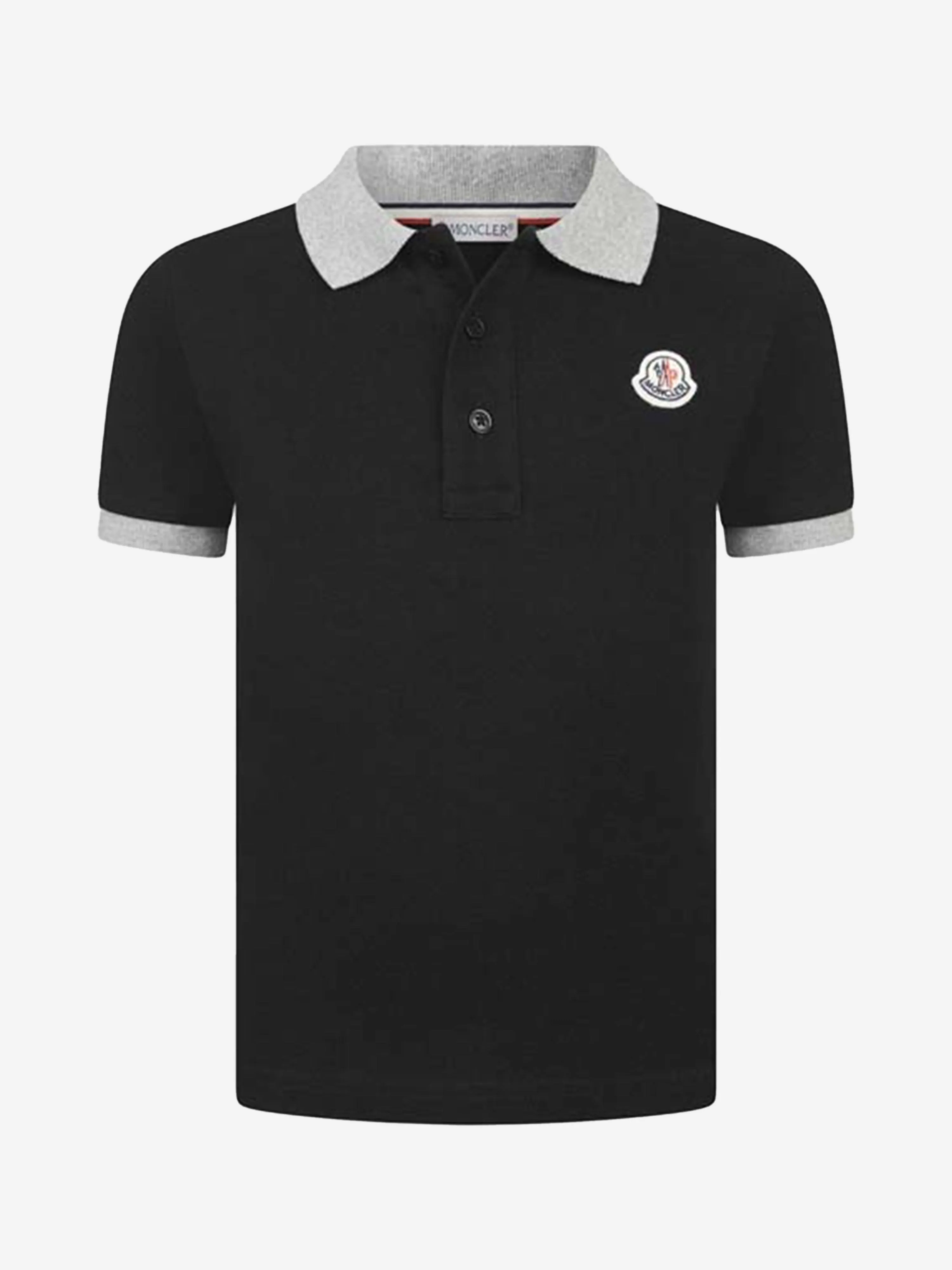 Moncler Enfant Black & Grey Polo Top