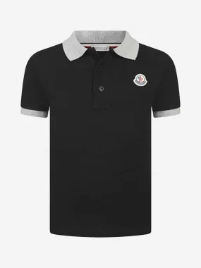 Moncler Enfant Black & Grey Polo Top