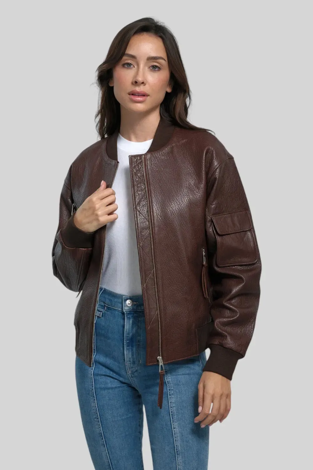 Noemi Leather B-3 Bomber