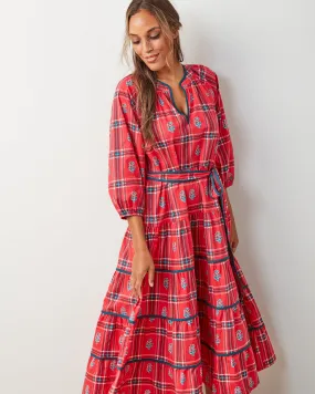 Nostalgia Plaid - Main Street Dress - Joyful Red