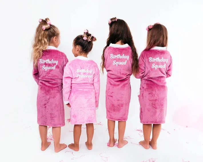 Personalized Kids Cozy Plush Bathrobes - Script Glitter