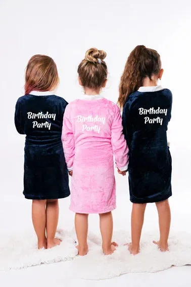 Personalized Kids Cozy Plush Bathrobes - Script Glitter