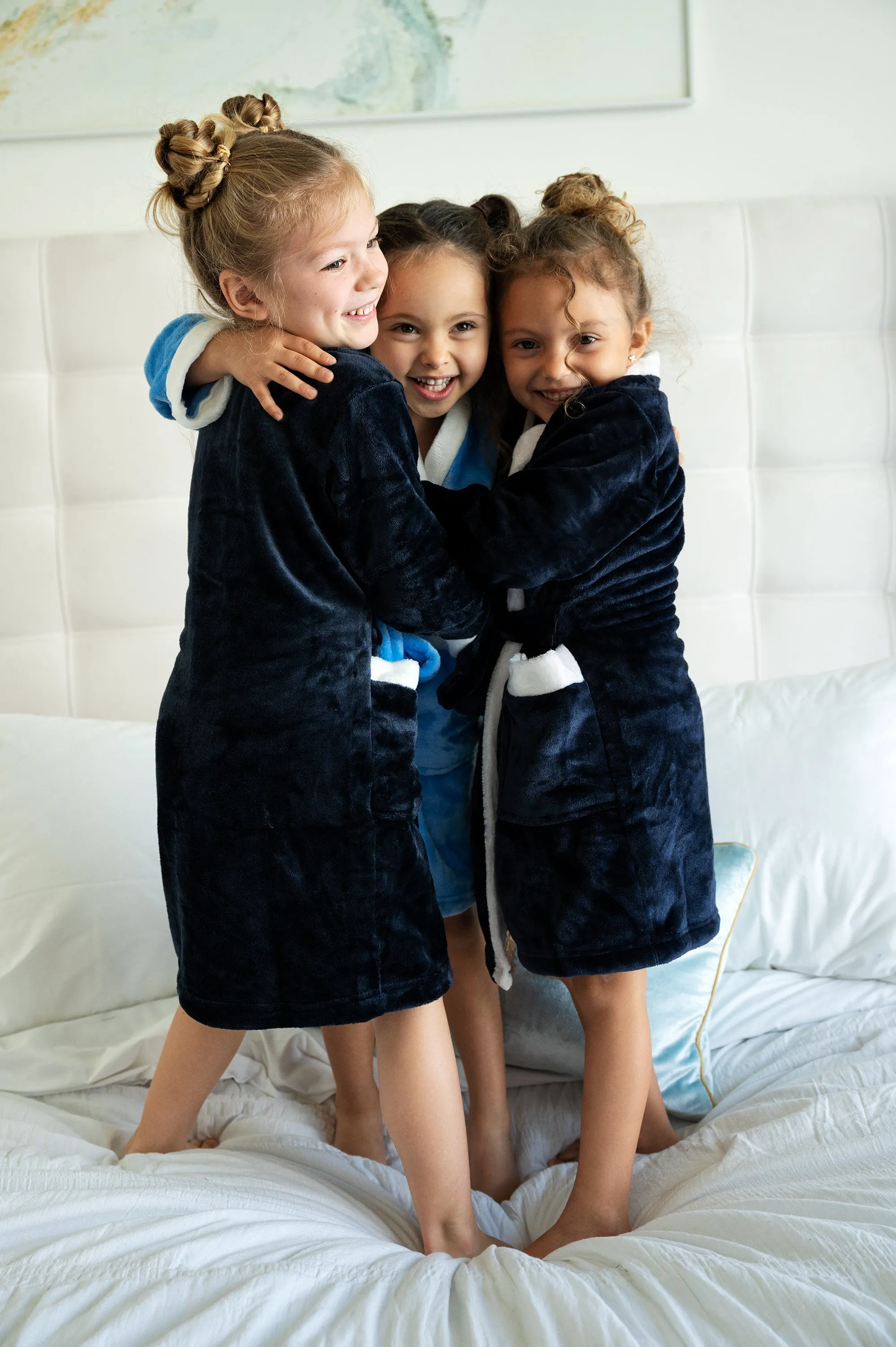 Personalized Kids Cozy Plush Bathrobes - Script Glitter