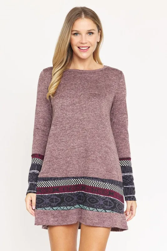 Plus Nordic Print Knit Dress