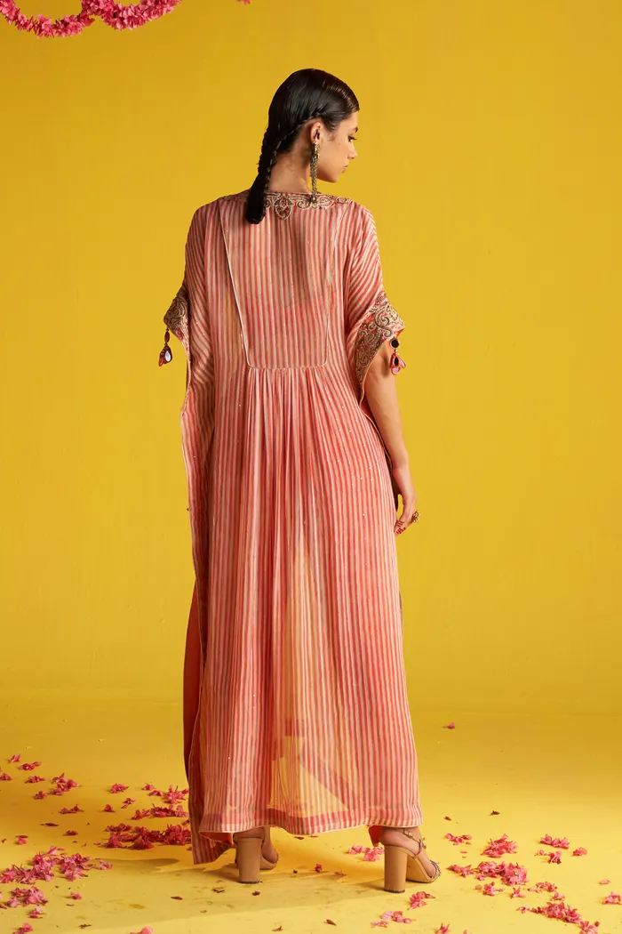 Preeti Peach Kaftan Set