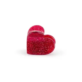 Red Glitter Heart Mini clip