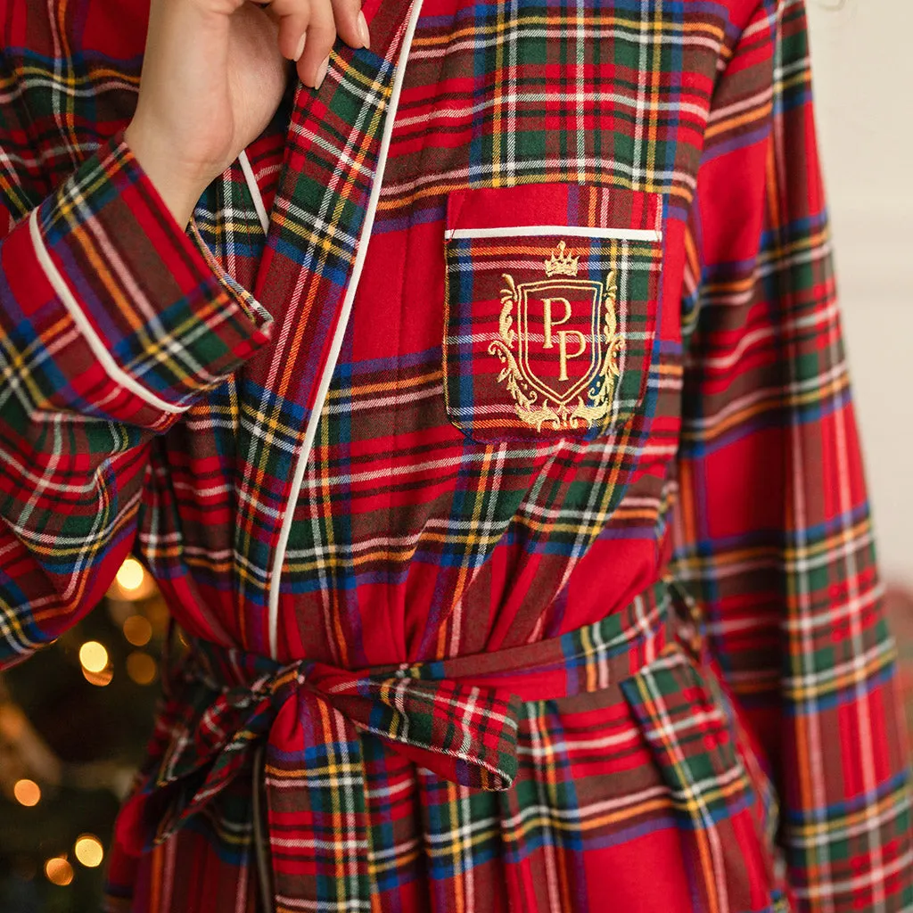 Red Tartan Plaid Flannelette Luxe Robe