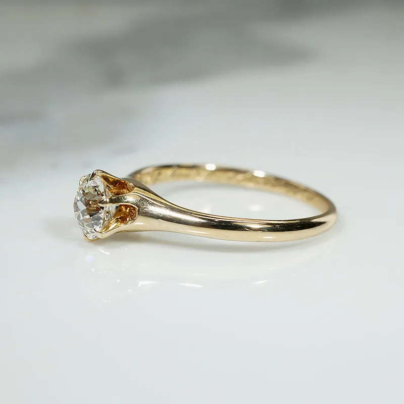 Refined Old European Cut Diamond Solitaire Ring