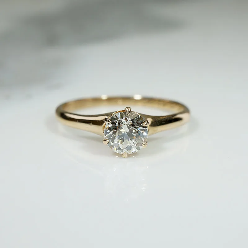 Refined Old European Cut Diamond Solitaire Ring