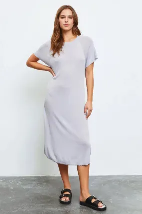 Relax Batwing Short Sleeve Sweater Midi Dress