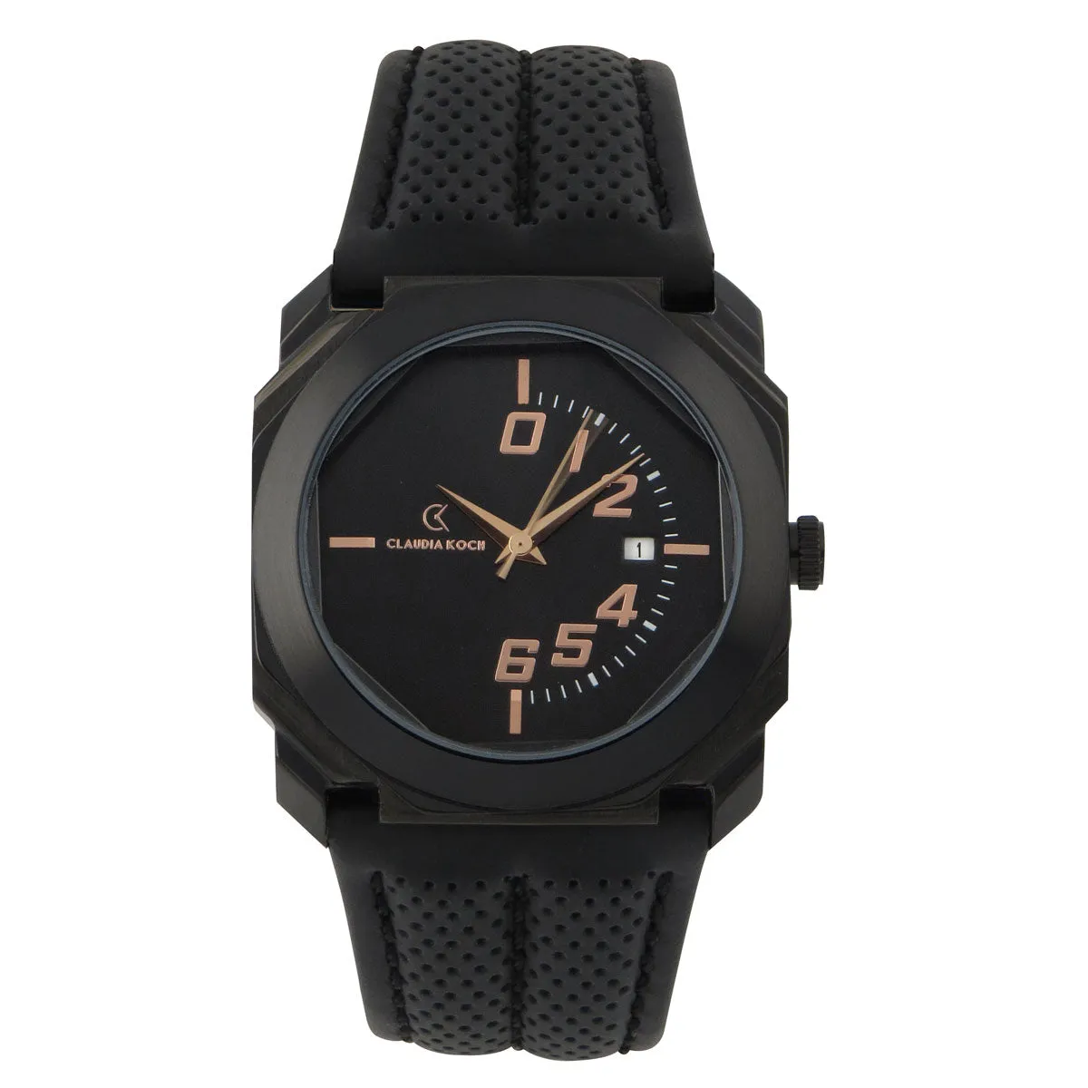 Rubber Band Stainless Date Analog Classy Men Watch