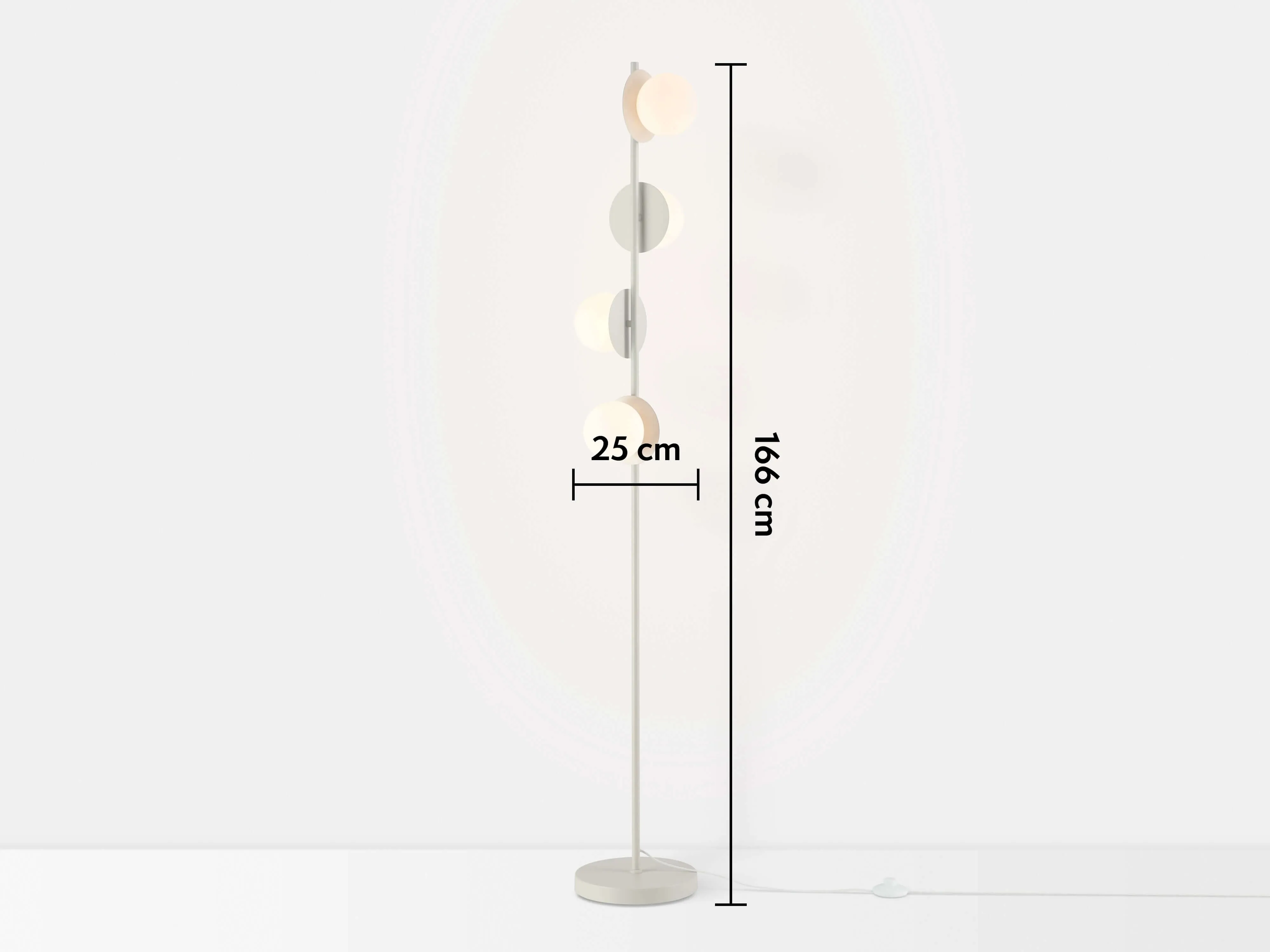 Sand grey opal disk floor lamp