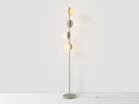 Sand grey opal disk floor lamp