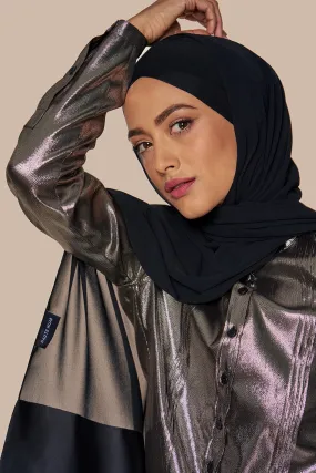 Satin–Edge Hijab - Black Tie