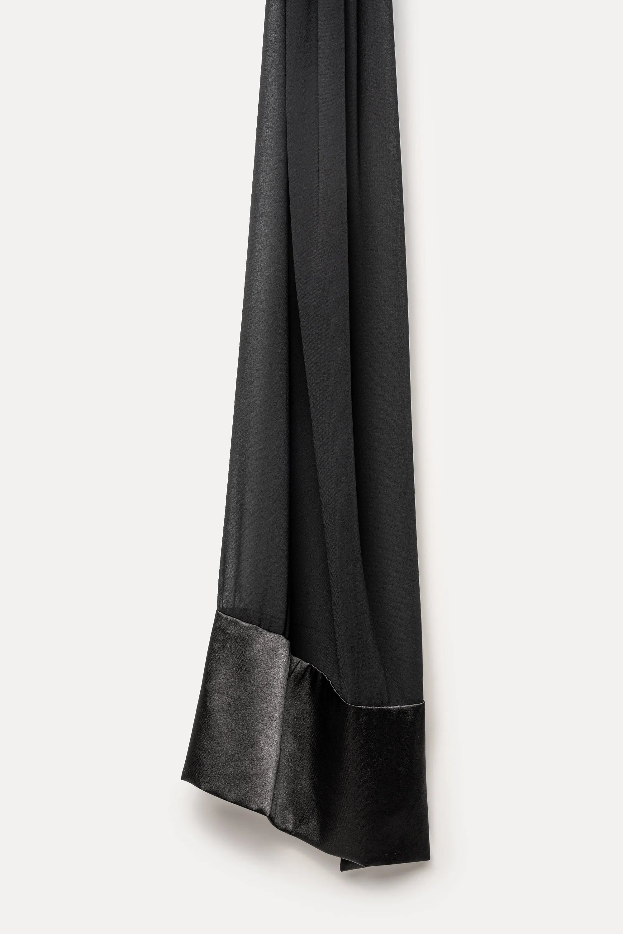 Satin–Edge Hijab - Black Tie