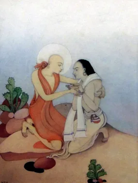 Shri Chaitanya Meeting with Ramananda Roy - Kshitindranath Mazumdar – Bengal School of Art - Indian Painting - Posters