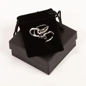 Snaffle Scarf Ring Silver Finish