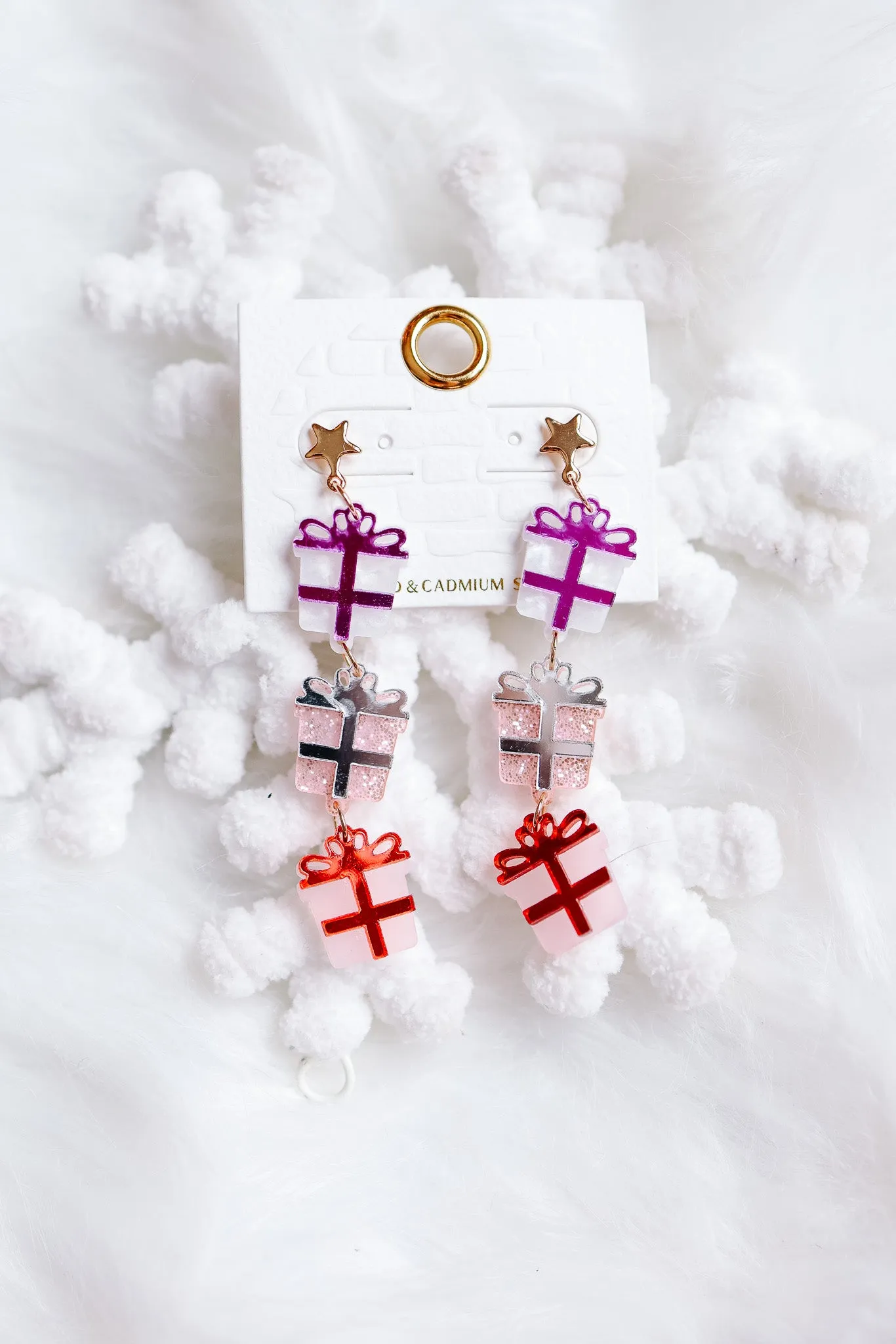 Stacked Gifts Acrylic Earrings