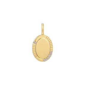 Sterling Silver & 14K Yellow Gold Plated Cubic Zirconia Oval Charm by Ania Haie