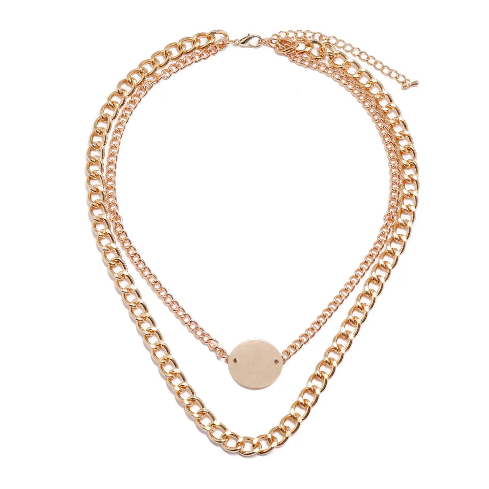 Stylish Multi-layer Necklace with Minimalistic European and American Design