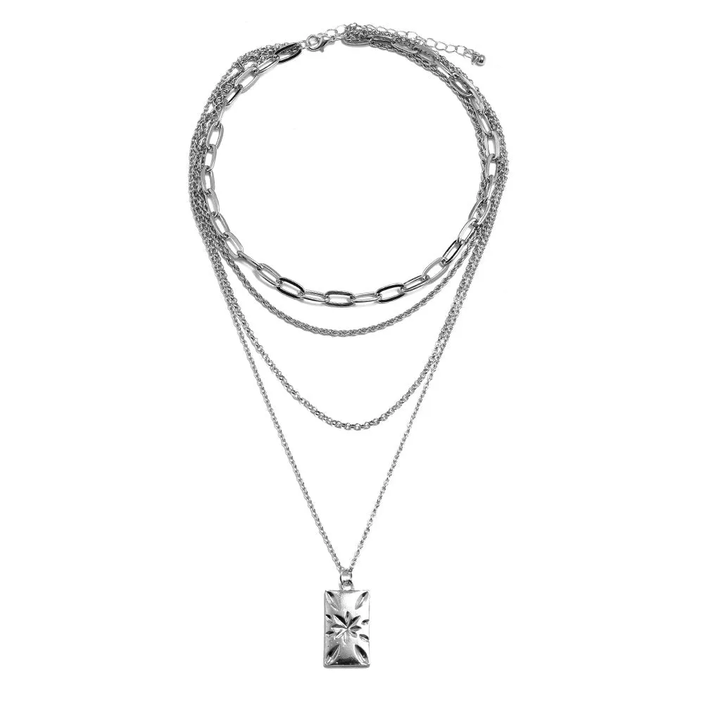 Stylish Multi-layer Necklace with Minimalistic European and American Design