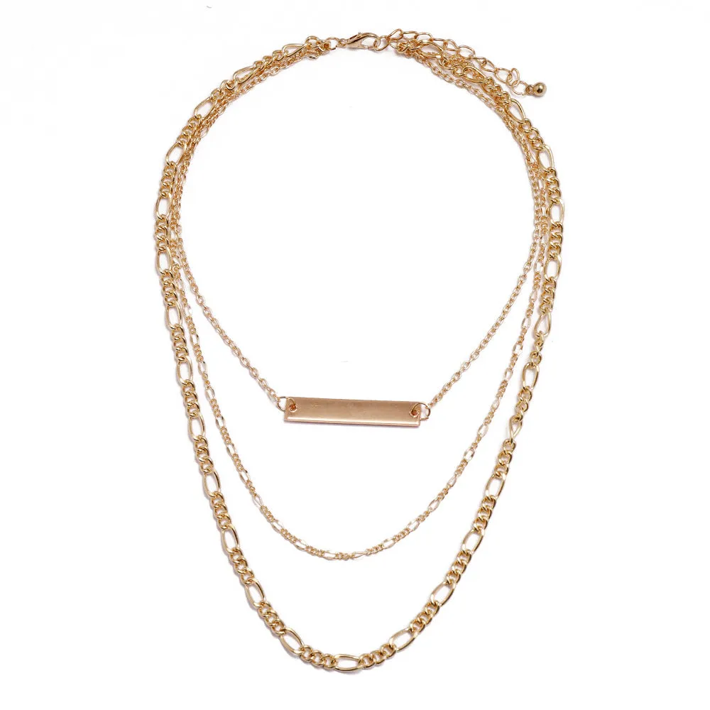 Stylish Multi-layer Necklace with Minimalistic European and American Design