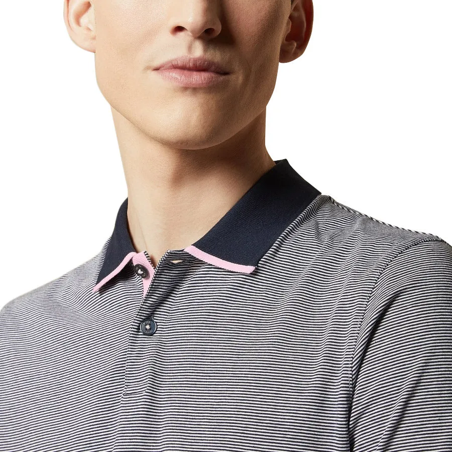 Ted Baker - CAFFINE Striped Polo Shirt in Navy