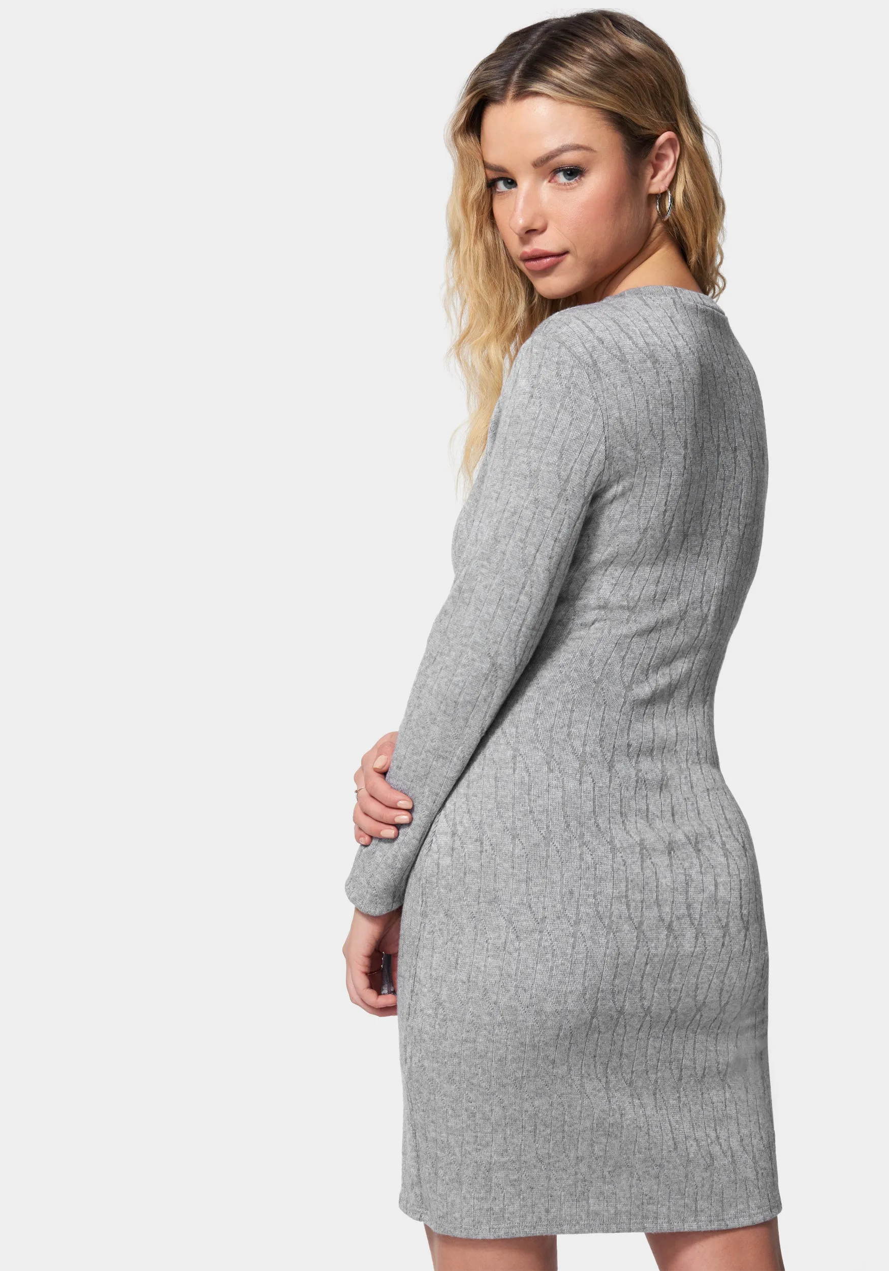 Tie Waist Cable Knit Dress