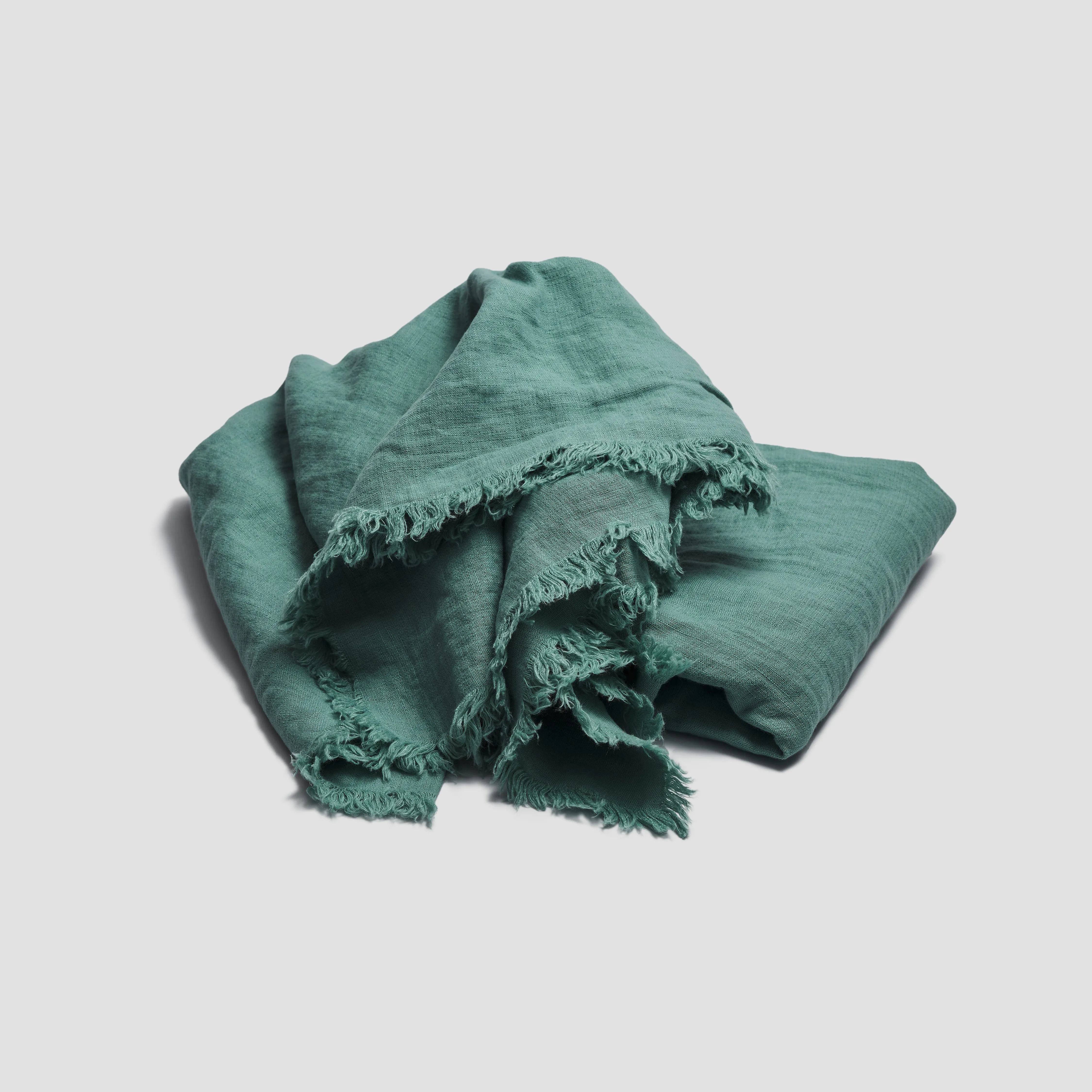 Tranquil Green Linen Crinkle Throw