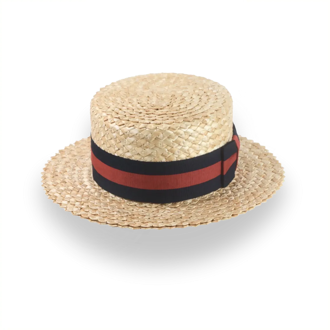 Vintage Style Mens Straw Boater Hat with Custom Options | The Skimmer